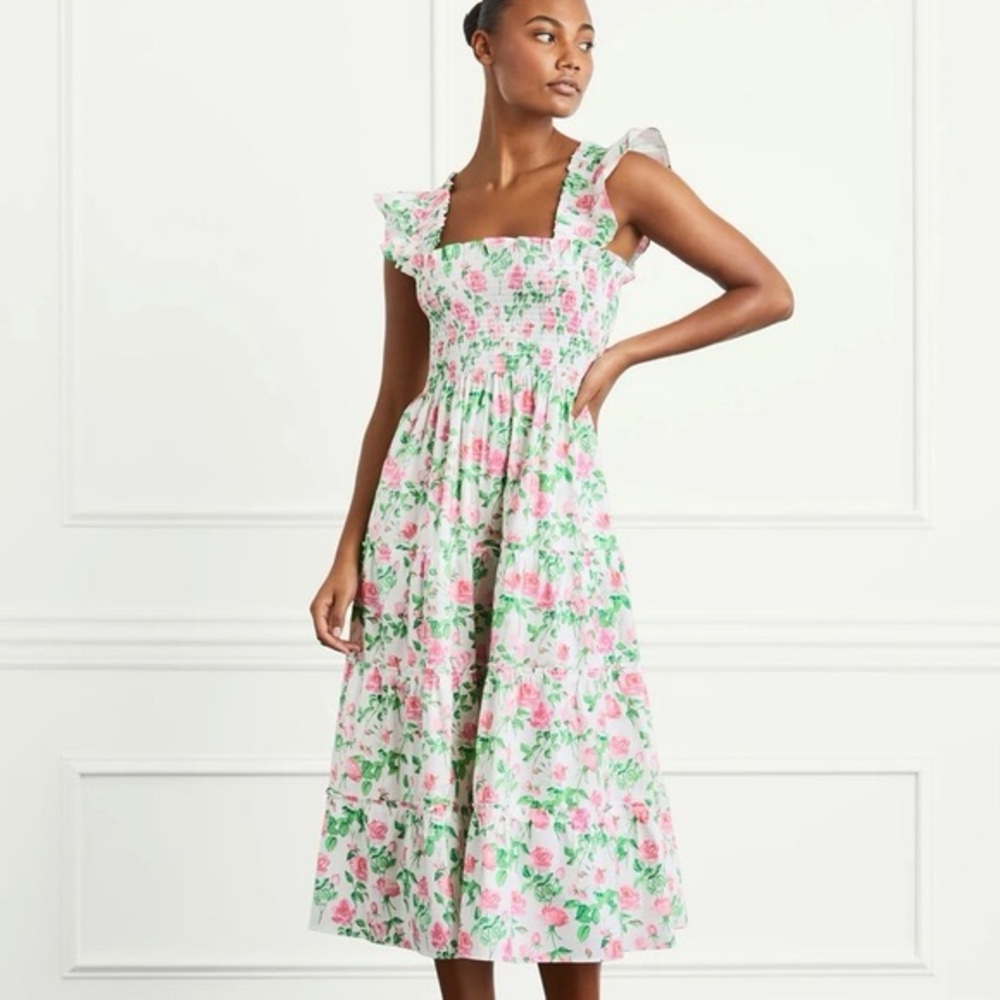 Hill House Ellie Nap Dress Pink Roses NWT